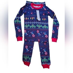 Hanna Andersson Marvel Christmas Long John PJs 140/10